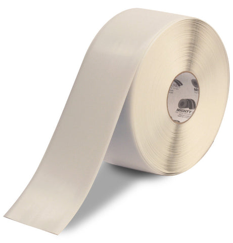 CUSTOMIZED - 4" WHITE Solid Color Repeating Message Tape - 100'  Roll