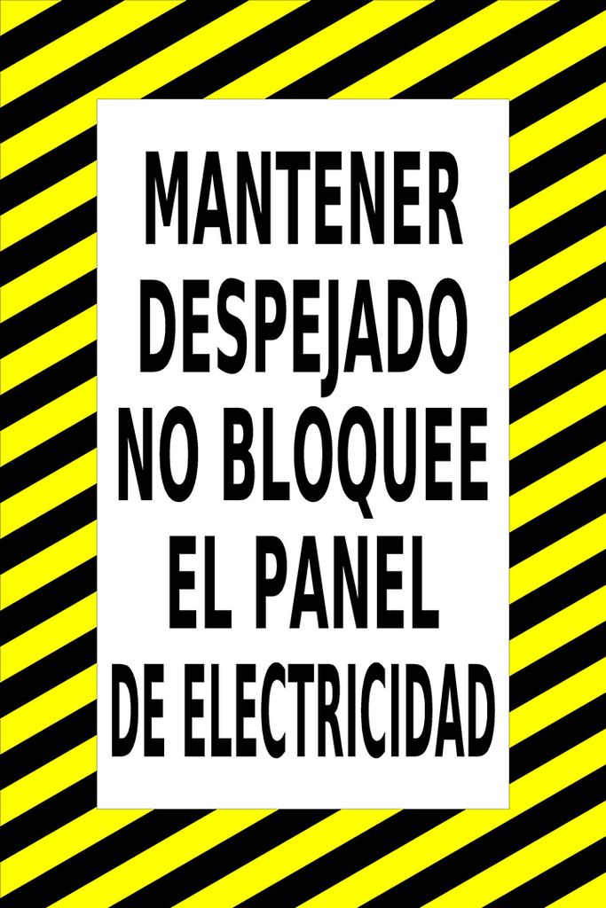 Keep Clear Do Not Block Electrical Panel in Spanish Floor Sign