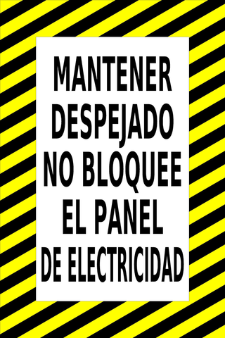 Keep Clear Do Not Block Electrical Panel in Spanish Floor Sign