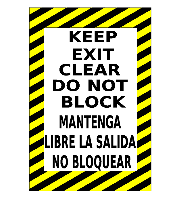 Keep Clear Do Not Block Floor Sign with Spanish