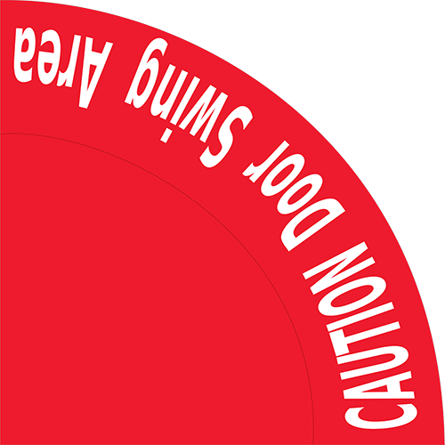 Caution Door Swing Area Floor Sign