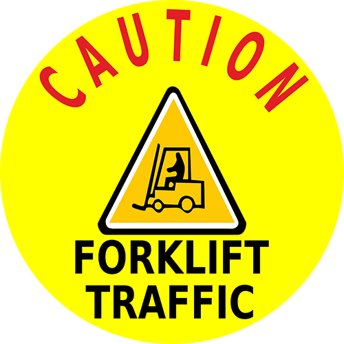 Caution Forklift Traffic Floor Sign