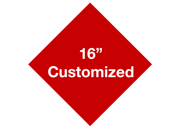 Red 16" Diamond Custom Safety Floor Signs