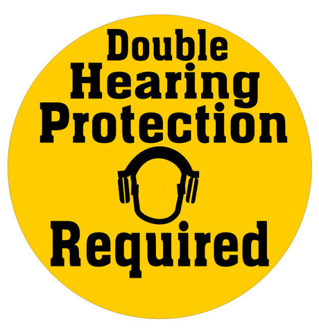 Double Hearing Protection Floor Sign
