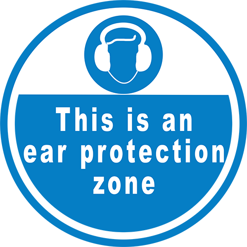 This Is An Ear Protection Zone Floor Sign