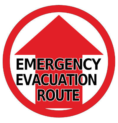 Emergency Evacuation Route Floor Sign