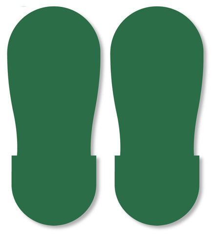 Mighty Line Green Industrial Footprint Decals - Big Feet