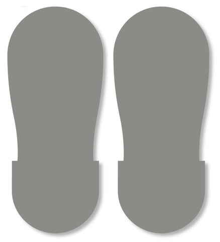 Mighty Line Gray Safety Footprint Floor Decals - Big Feet