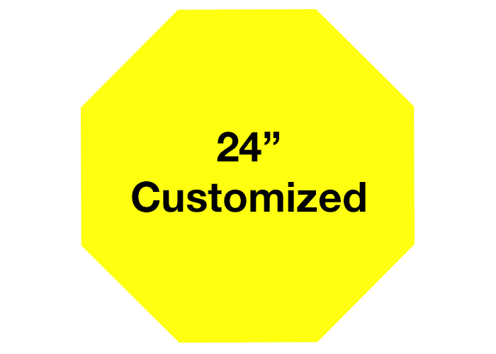 Custom Yellow Octagon Shaped Safety Floor Signs