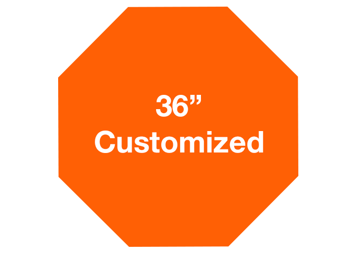 Octagon Orange Customized Adhesive Floor Signs