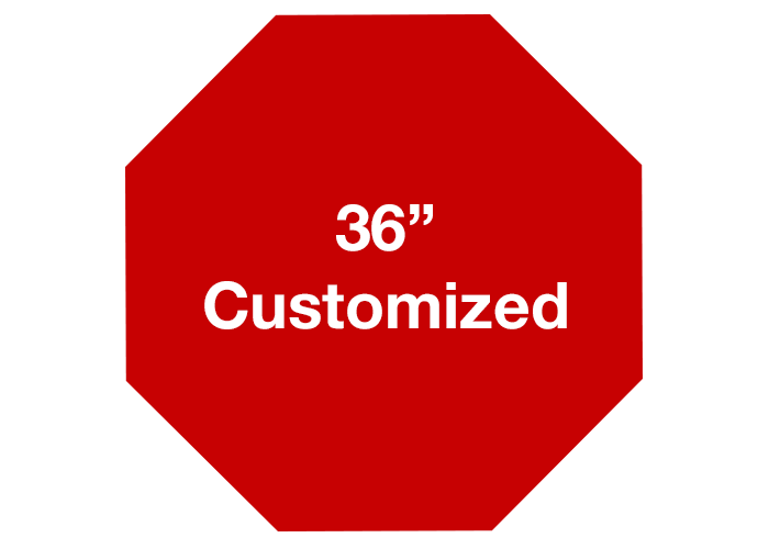 Customized Red Octagon Floor Signs - Mighty Line