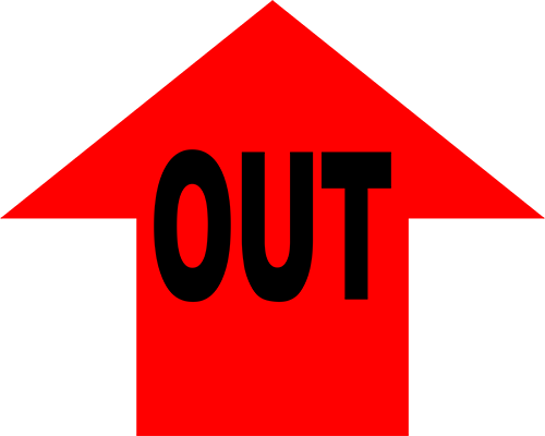 OUT Floor Sign Arrow