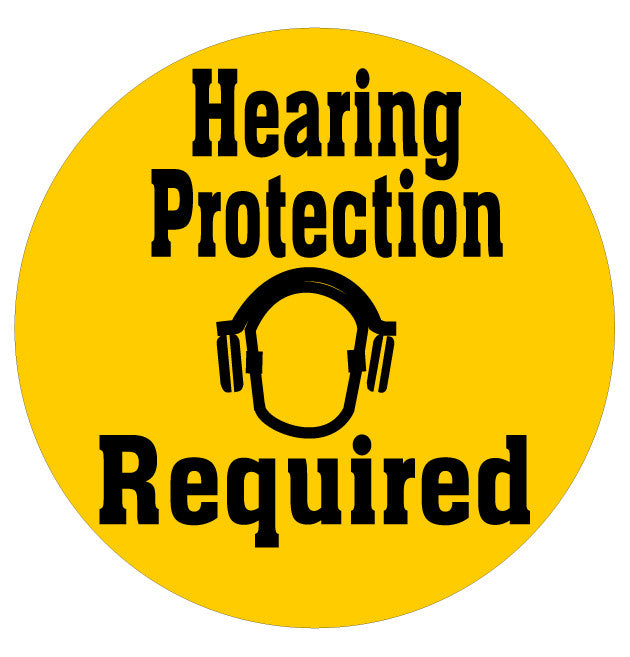 24" Hearing Protection Required Floor Sign