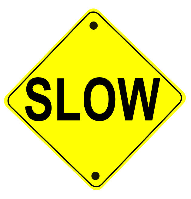 24" Caution Slow Area Ahead Floor Sign