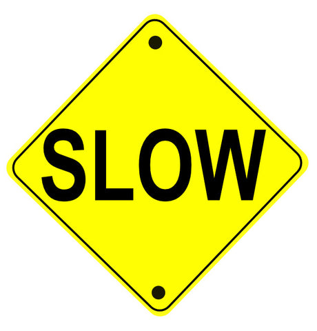 Slow Area Ahead Floor Sign
