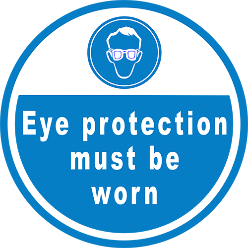 Eye Protection Must Be Worn Floor Sign