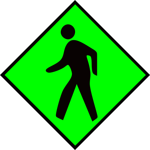 Pedestrian Area (Green) Floor Sign