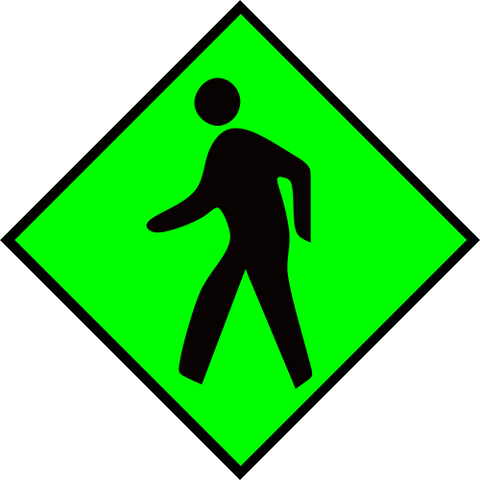 Pedestrian Area (Green) Floor Sign